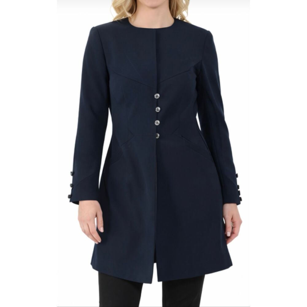 Carlisle black structured longline blazer size 6